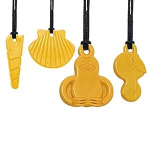 TalkTools Sensory Chew Necklace - Teething and Biting Chewelry, Helps Reduce Anxiety for Kids and Adults with ADHD and Autism. Chewing Pendant for Boys and Girls