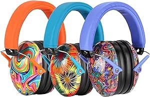 PROHEAR 3 Pack 032 Kids Ear Protection 3 Pack Safety Muffs, NRR 25dB Noise Blocking Earmuffs for Monster Trucks, for Sports Events, NASCAR Racing, Airports